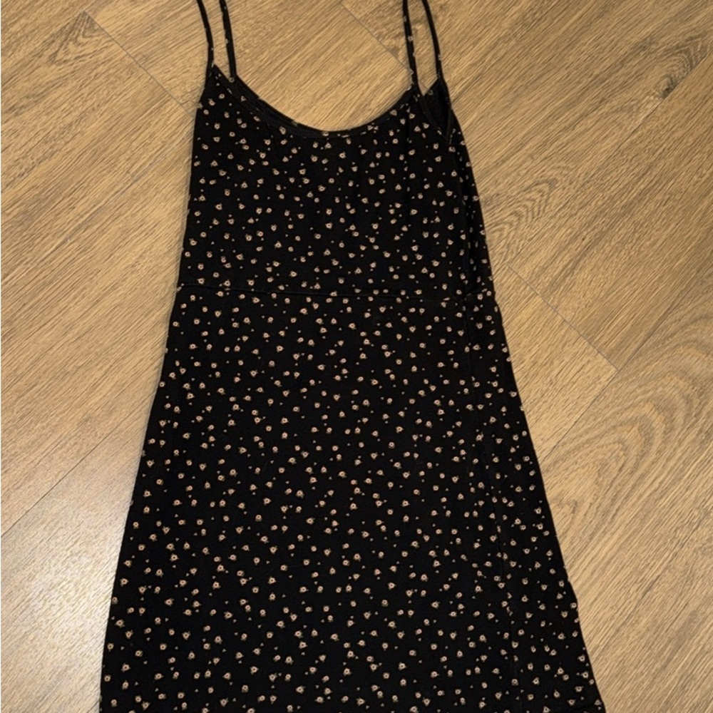 Brandy Melville Black Dress with Floral Accents